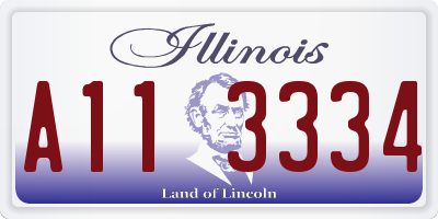 IL license plate A113334