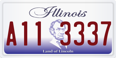 IL license plate A113337