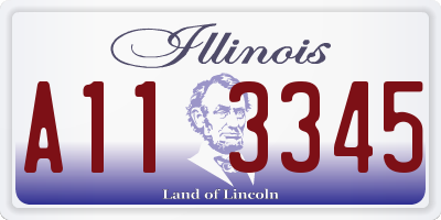 IL license plate A113345
