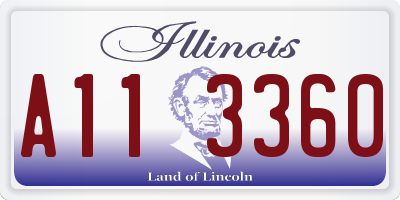 IL license plate A113360
