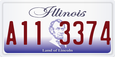 IL license plate A113374