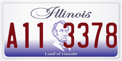 IL license plate A113378