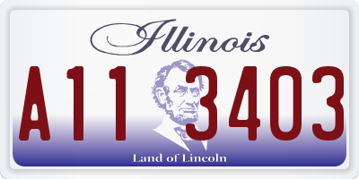 IL license plate A113403