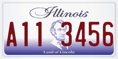 IL license plate A113456