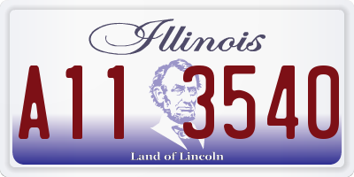 IL license plate A113540