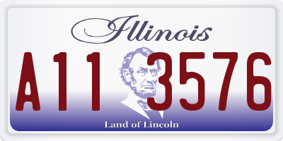 IL license plate A113576