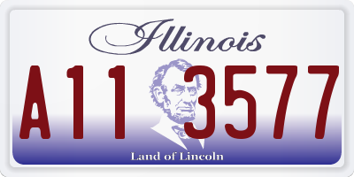 IL license plate A113577