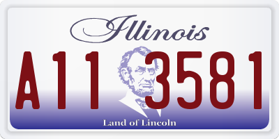 IL license plate A113581