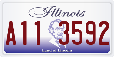 IL license plate A113592