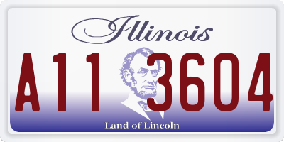 IL license plate A113604