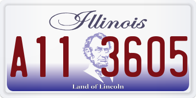 IL license plate A113605
