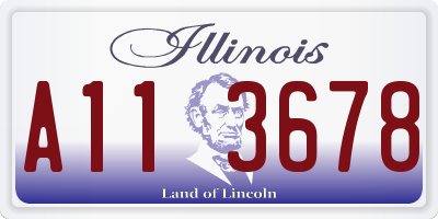 IL license plate A113678