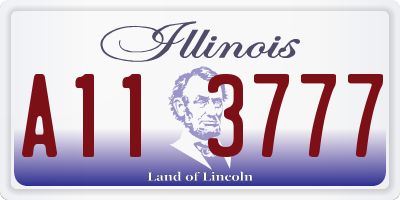 IL license plate A113777