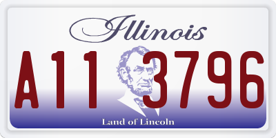 IL license plate A113796