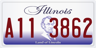 IL license plate A113862