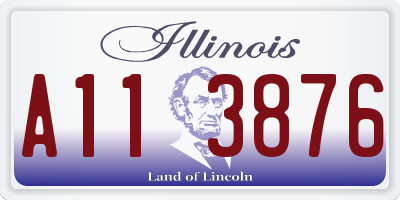 IL license plate A113876