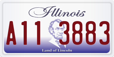 IL license plate A113883