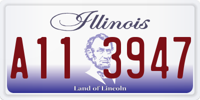IL license plate A113947