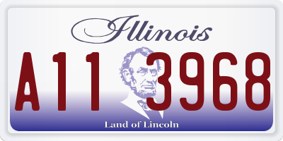 IL license plate A113968