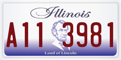 IL license plate A113981