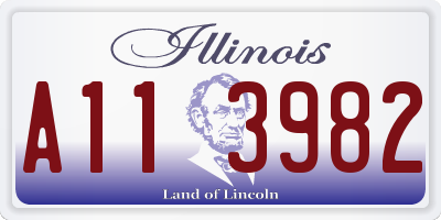 IL license plate A113982