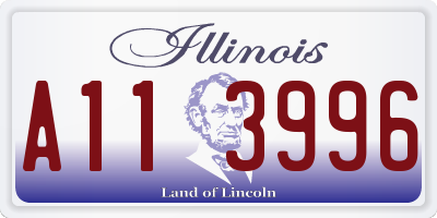IL license plate A113996