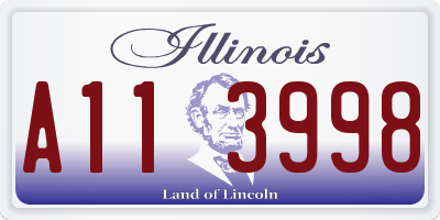 IL license plate A113998