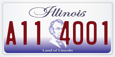 IL license plate A114001
