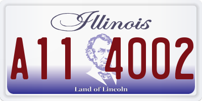 IL license plate A114002