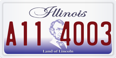 IL license plate A114003
