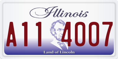 IL license plate A114007