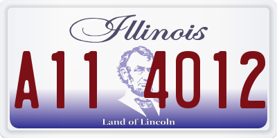 IL license plate A114012