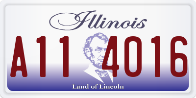 IL license plate A114016