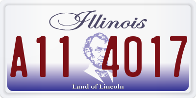 IL license plate A114017