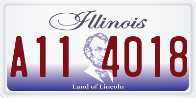 IL license plate A114018