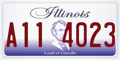 IL license plate A114023