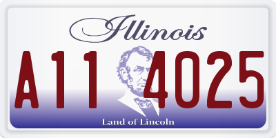 IL license plate A114025