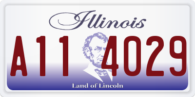 IL license plate A114029