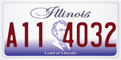 IL license plate A114032