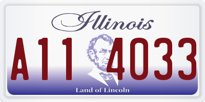 IL license plate A114033