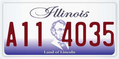 IL license plate A114035