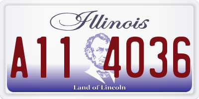IL license plate A114036