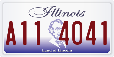 IL license plate A114041