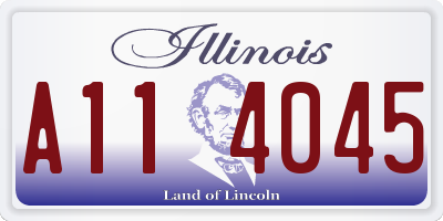 IL license plate A114045