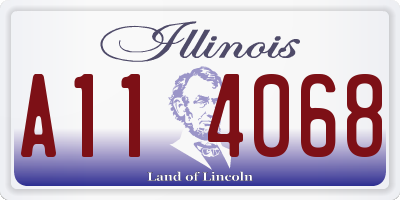 IL license plate A114068