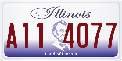 IL license plate A114077