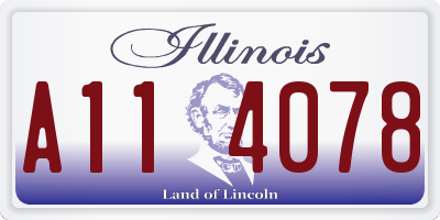 IL license plate A114078