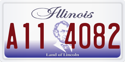 IL license plate A114082