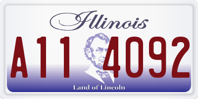 IL license plate A114092