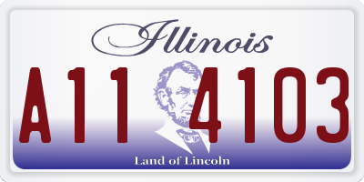 IL license plate A114103